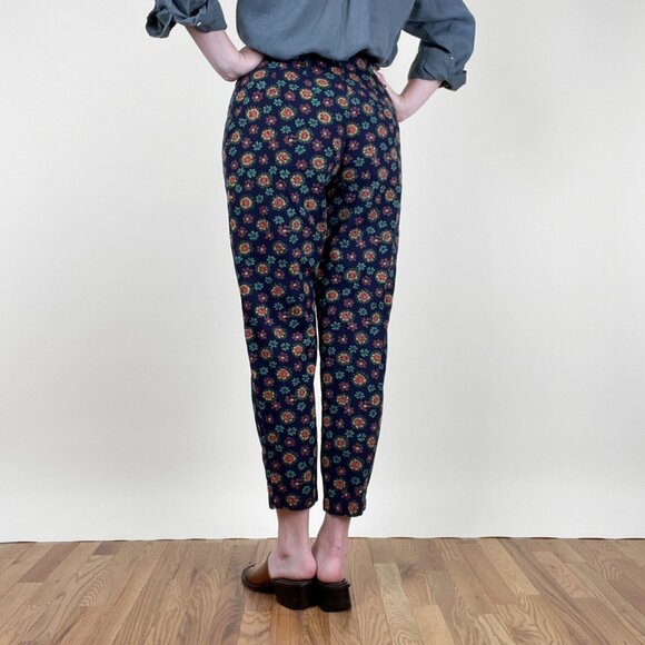 Rare Vintage ESPRIT Floral Print Pants Trousers Denim Jean Funky Rainbow 80s 90s - Picture 3 of 8